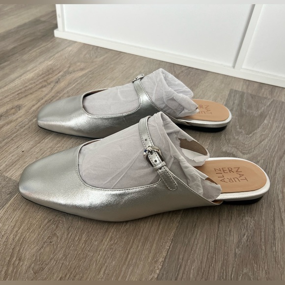 Naturalizer Apple Mule Silver Shoes Flats Slip On - Picture 10 of 11